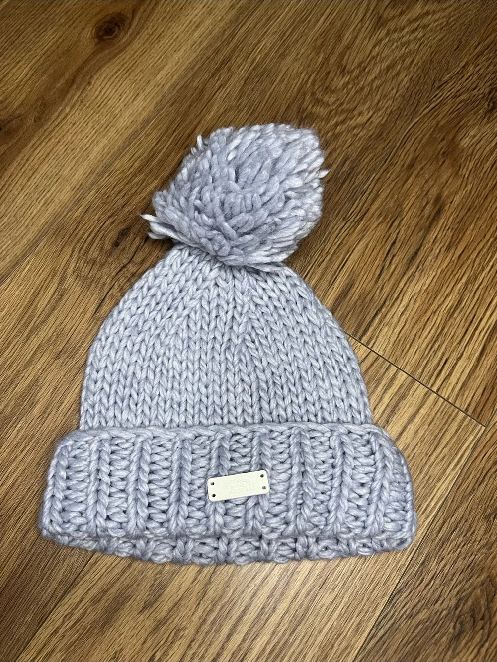 The North Face City Coziest Beanie Lavender Fog Purple Wool Blend Pom Hat OS